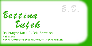 bettina dufek business card